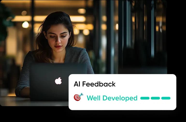 Woman sitting in cafe working on laptop